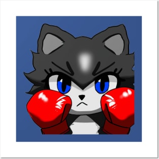 BOXING BLACK CAT Posters and Art